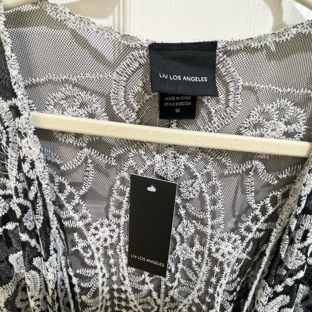 Liv Los Angeles Sheer Embroidered Kimono - Picture 2 of 3
